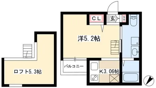 パレッタ小本WEST【1階】の間取り