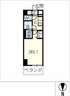 プレイズシード名駅北【8階】の間取り