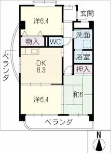 ルピナス橘【2階】の間取り