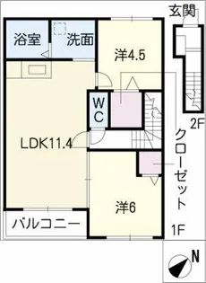 ミニョン【2階】の間取り