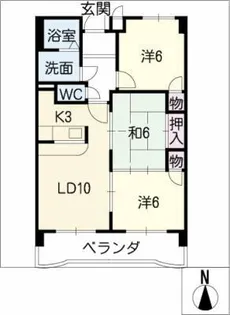 グランドール東丘【4階】の間取り