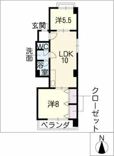 セブンス杁中【2階】の間取り