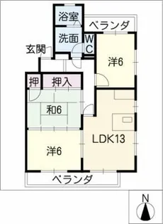 ヒルズ高峯【3階】の間取り