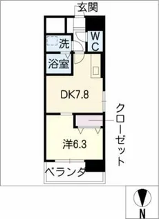 1DKの間取り画像