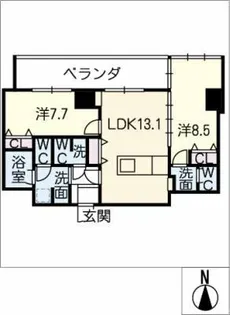 2LDKの間取り画像