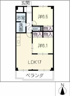 エコーハイツ伏屋【4階】の間取り