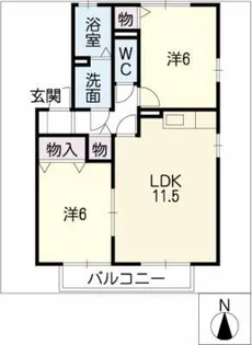 シェモア白山【2階】の間取り