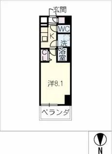 プレイズシード名駅北【4階】の間取り