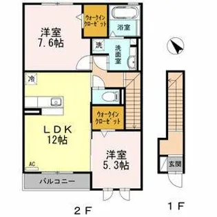 ラフィネ横山 A棟【2階】の間取り