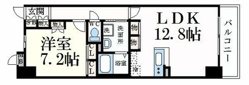 キャッスルコート博労町【7階】の間取り