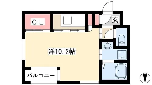 SPACE CUBE HONJIN【2階】の間取り