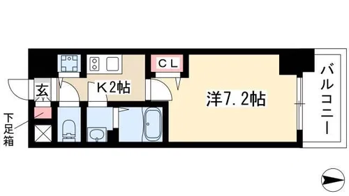 プレサンス上前津グレース【0404号室】の間取り
