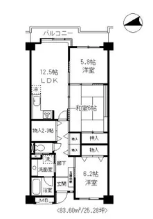 レジデンス岸和田【4階】の間取り