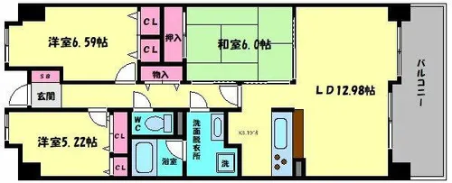 フロンティアタワー難波EAST【4階】の間取り