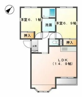 シンパシーK・M【2階】の間取り