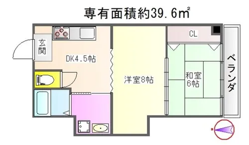 ハイツとういん【3階】の間取り