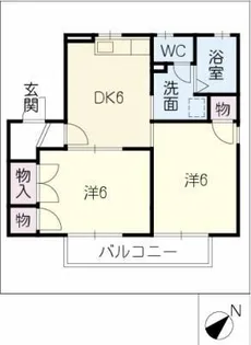 サンハイツⅤ B棟【1階】の間取り