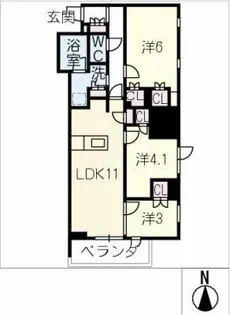 GRANPASEO名古屋伏見【4階】の間取り