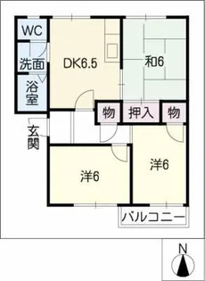 ドミールフルサワB【2階】の間取り