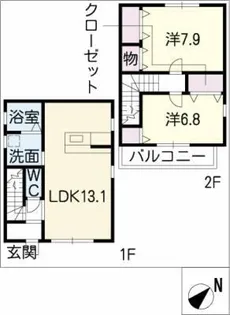 愛知県豊橋市花田町字小松【一戸建】の間取り