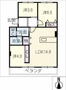 レスポワール石川B【2階】の間取り