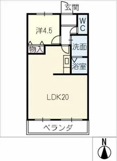 グランシャリオ城見【5階】の間取り