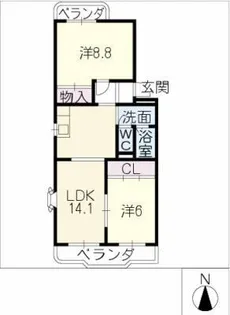 メンバーズタウン岩野【2階】の間取り