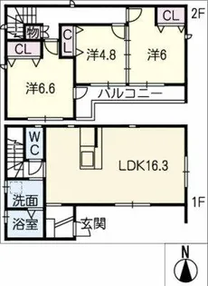 愛知県名古屋市名東区本郷2丁目【一戸建】の間取り