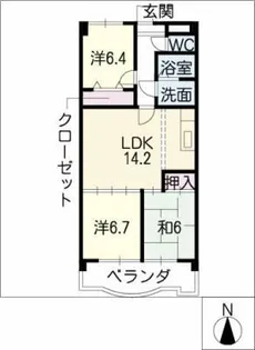 FLORA萩山【2階】の間取り