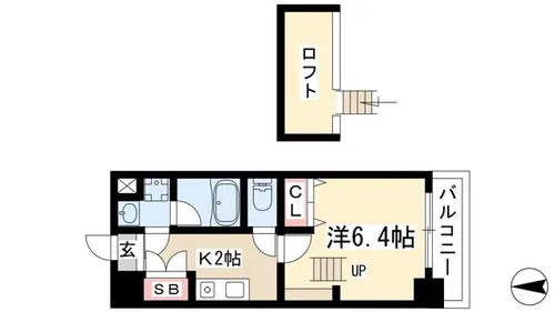 御器所フォーラム【206号室】の間取り
