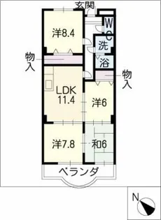 Bari Hills【4階】の間取り