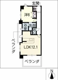 グランプリエ名城【4階】の間取り