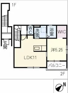 リーブルファイン一宮乾町1号棟【2階】の間取り