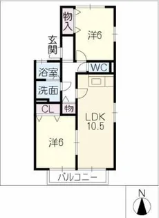 クレスト・スリー【2階】の間取り