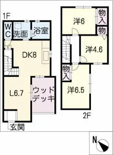 愛知県名古屋市中川区荒子2丁目【一戸建】の間取り