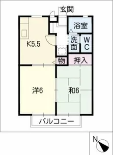 ビーラインみあい C【1階】の間取り