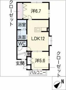 ヨーロピアンシャレー西尾【2階】の間取り