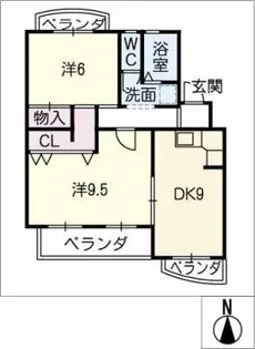 伏見瑞穂ハイツ【2階】の間取り