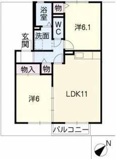 セジュール山神戸【1階】の間取り