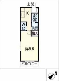 ハイツ白山62【1階】の間取り
