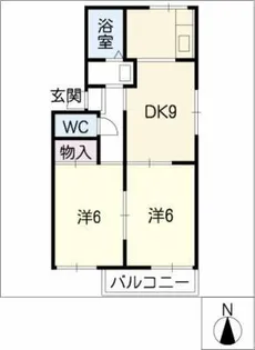 ジュネス武田B棟【2階】の間取り