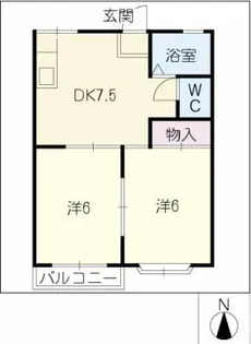 ドエル鳴子【1階】の間取り