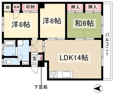 3LDKの間取り画像