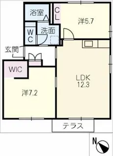 サンヴィレッジ西桜木B棟【1階】の間取り