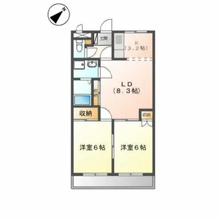 レジデンスミレニアム【1階】の間取り