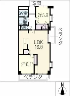 エンポリアム関【3階】の間取り