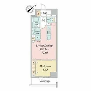 グランルクレ新栄イースト【0206号室】の間取り