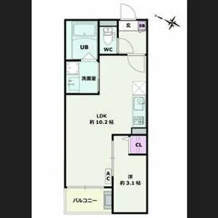 Jack shinchiⅡ【102号室】の間取り