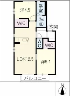カサベルデA棟【1階】の間取り