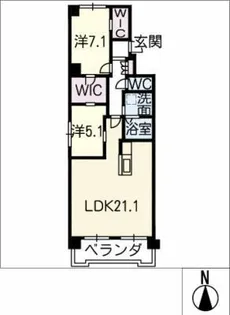 シュロス黒川【2階】の間取り
